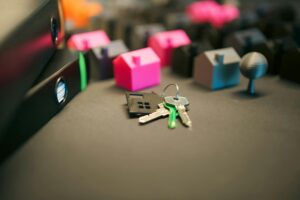 door keys real estate district house model documet folder
